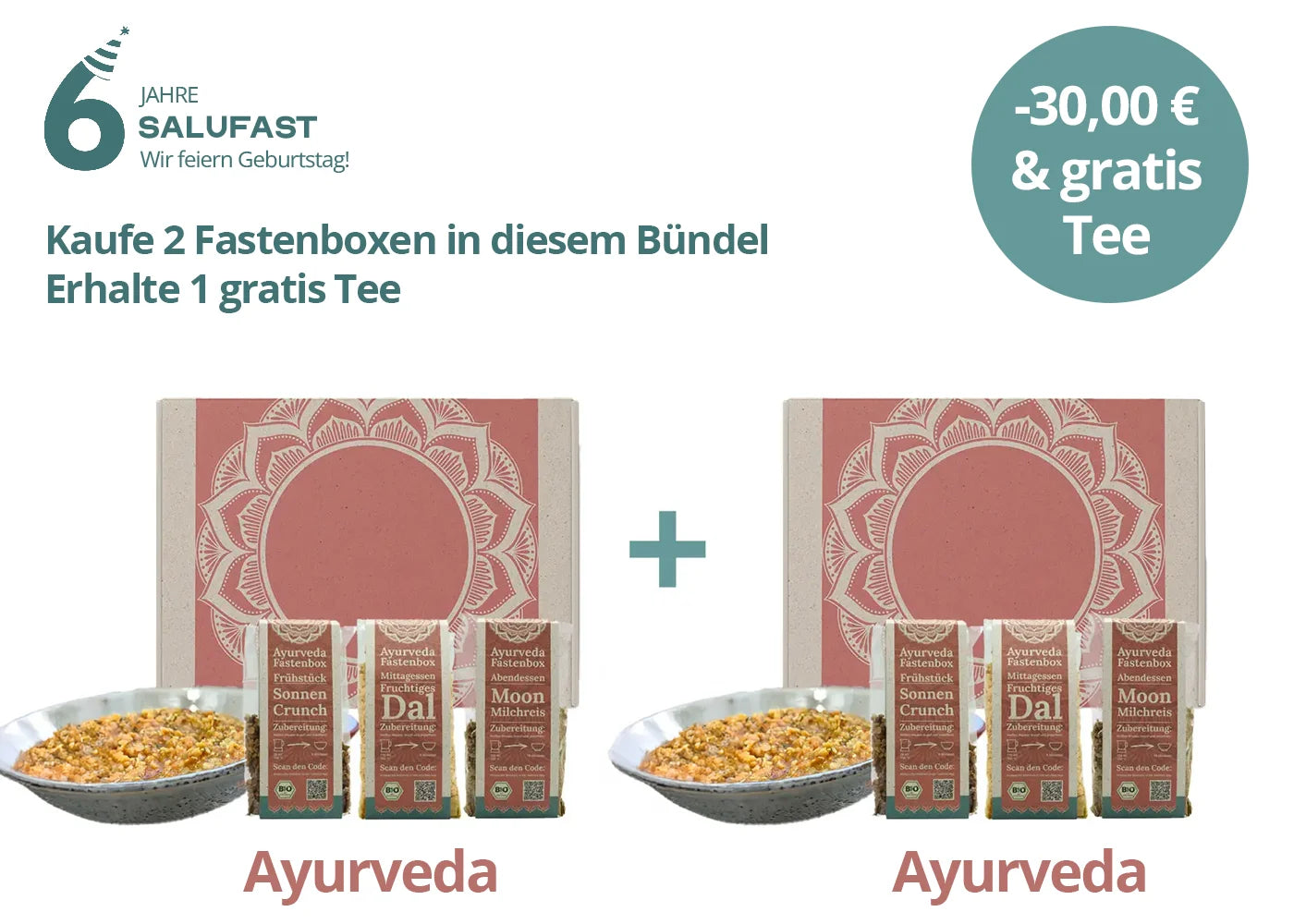 Geburtstags-Bündel: 2x Fastenbox + 1x gratis Tee