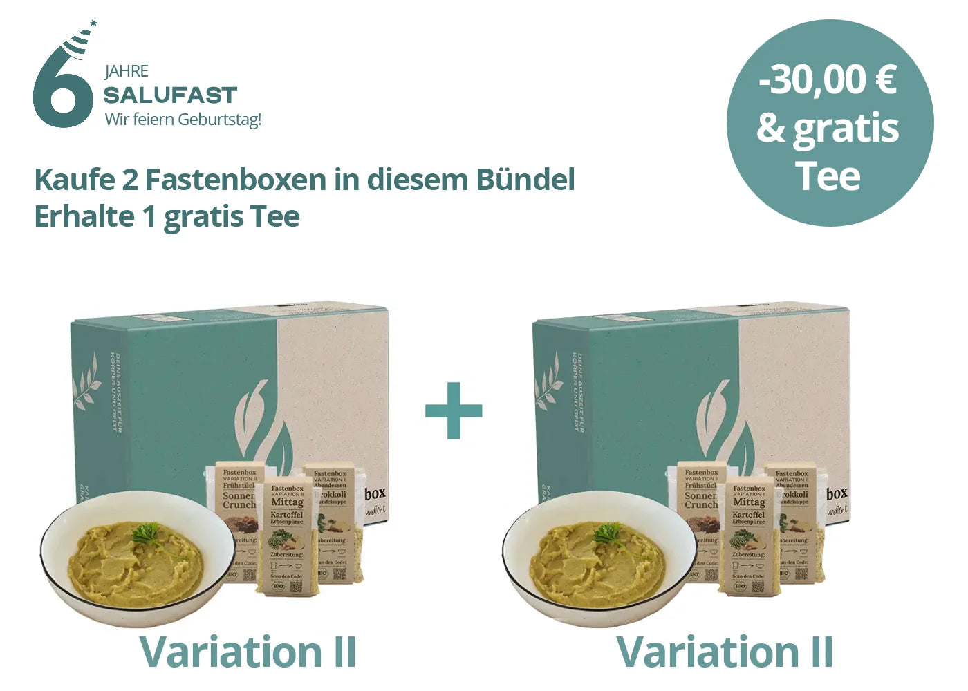 Geburtstags-Bündel: 2x Fastenbox + 1x gratis Tee