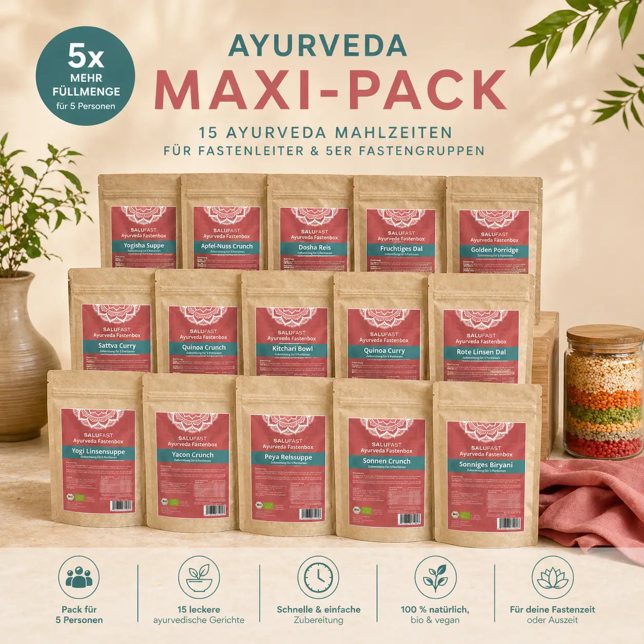 Maxi-Pack Fastenbox Ayurveda - für 5 Personen